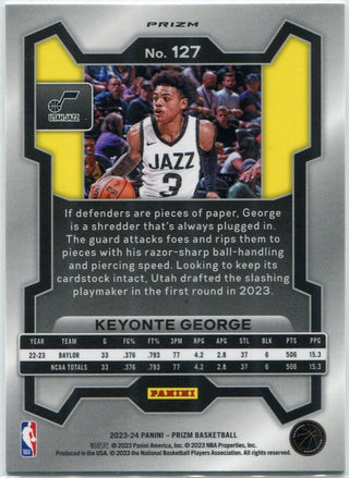Keyonte George 2023 - 2024 Panini Prizm Silver Prizm RC #127
