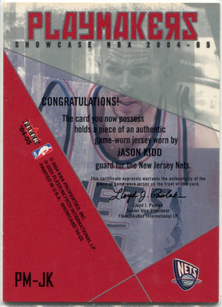 Jason Kidd 2004 - 2005 Fleer Showcase Playmakers Jersey Card #PM-JK