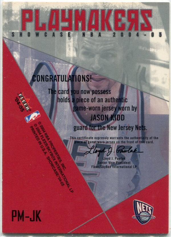 Jason Kidd 2004 - 2005 Fleer Showcase Playmakers Jersey Card #PM-JK