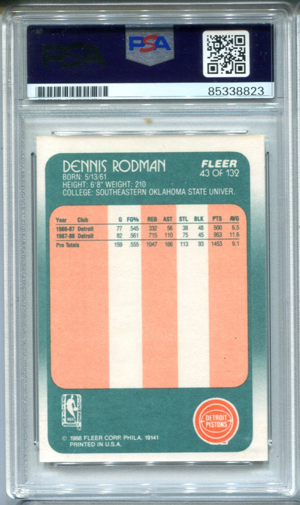 Dennis Rodman 1988 Fleer #43 PSA Auto Authentic Card