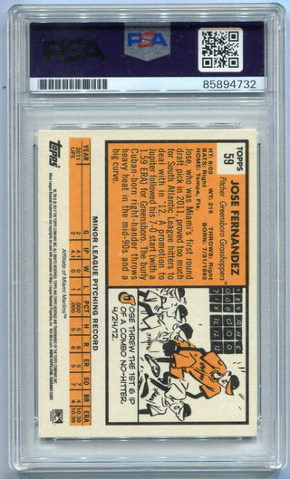 Jose Fernandez 2012 Topps Heritage Autographed Card #59 PSA/DNA Certified