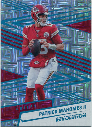 Patrick Mahomes 2025 Panini Revolution Levels Teal Parallel Card #8 312/499
