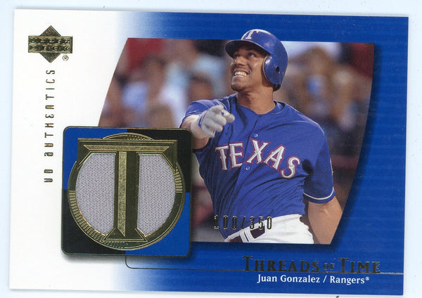 Juan Gonzalez 2003 Upper Deck Threads of Time Patch Relic #TT-JGo