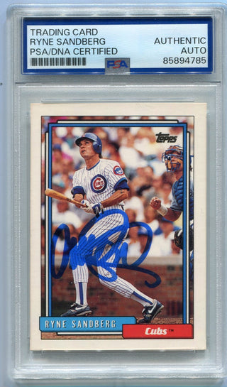 Ryne Sandberg 1992 Topps Autographed Card #110 PSA/DNA Certified