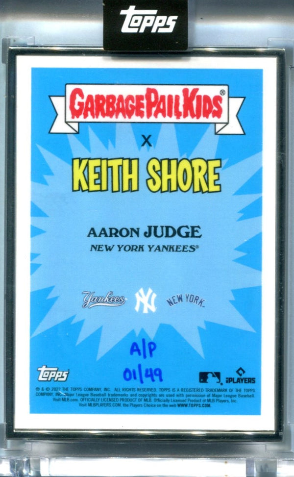 2022 Topps Garbage Pail Kids x Keith Shore Aaron Apple Card 01/49