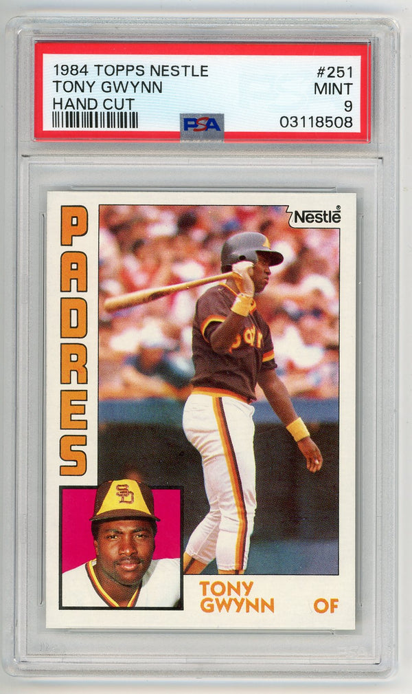 Tony Gwynn 1984 Topps Nestle Hand Cut #251 PSA MT 9