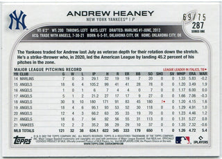 Andrew Heaney 2022 Topps Orange Foil Card #287 69/75