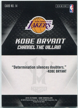 Kobe Bryant 2015 - 2016 Panini Kobe Herovillain Card #14