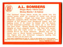 Mickey Mantle/Kaline/Maris/Cash  1997 Topps A.L Bombers #331 w/Coating Reprint card