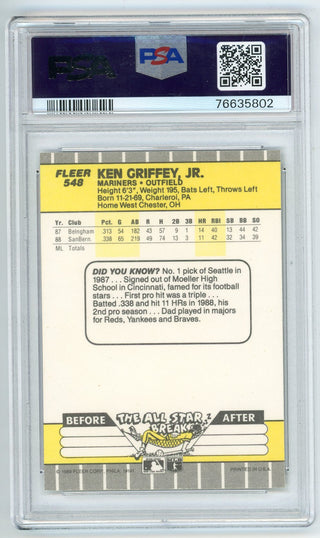 Ken Griffey Jr. 1989 Fleer #548 PSA MT 10