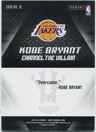 Kobe Bryant 2015 - 2016 Panini Kobe Herovillain Card #10