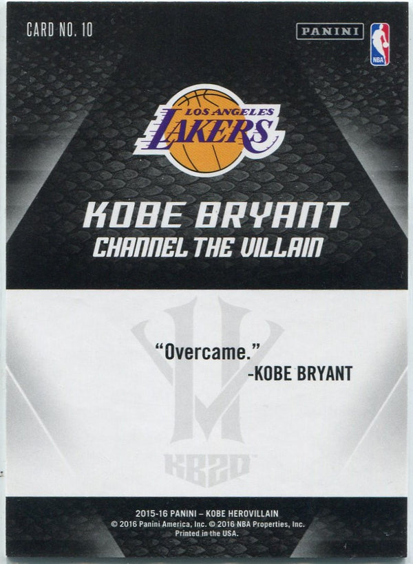 Kobe Bryant 2015 - 2016 Panini Kobe Herovillain Card #10
