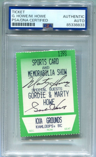 Gordie Howe/Marty Howe Show Ticket Signed PSA Auto Auth