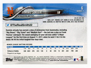 Dominic Smith 2018 Topps Series One #6 Card