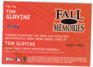Tom Glavine 2002 Topps Fall Memories Patch Relic #FM-TG