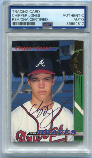 Chipper Jones 1993 Topps Stadium Club Autographed Card #9 PSA/DNA Certified