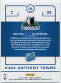 Karl-Anthony Towns 2015 - 2016 Panini Donruss Rated Rookie RC #208