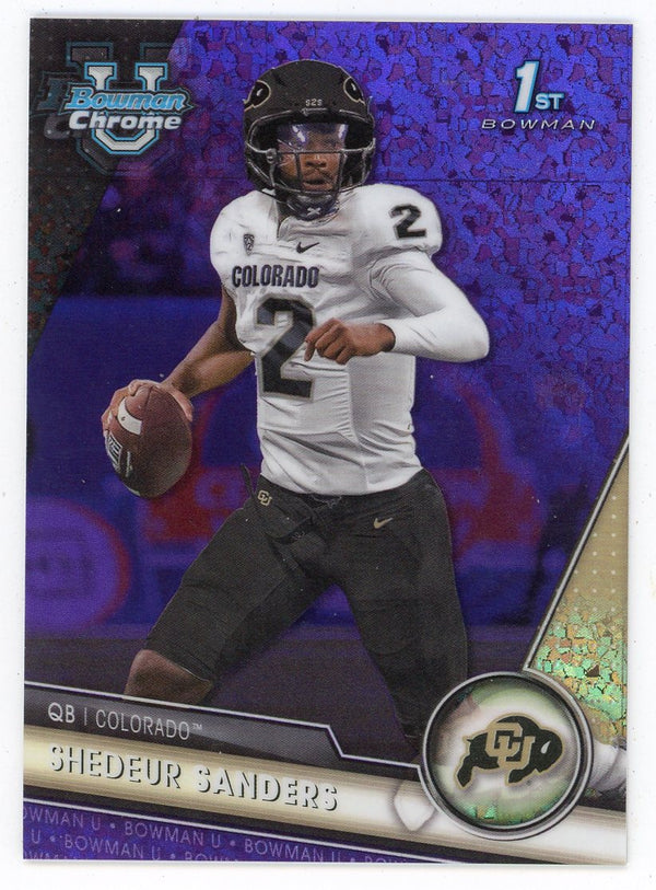 Shedeur Sanders 2023 Topps 1st Bowman Chrome Purple #16