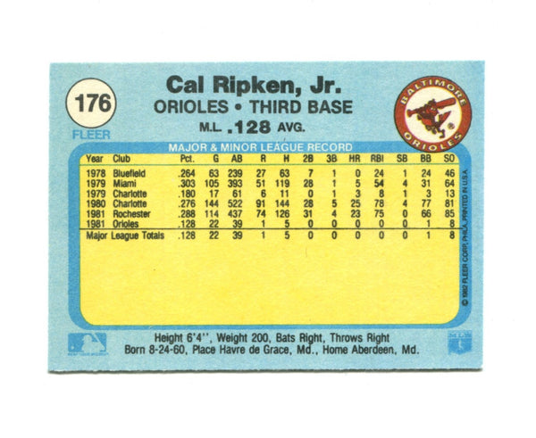 Cal Ripken Jr. 1982 Fleer #176 Rookie Card