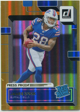 James Cook 2022 Panini Donruss Rated Rookie Press Proof RC #315