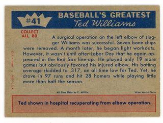 Ted Williams 1959 Fleer Baseball Card #41 1950- Ted Recovers