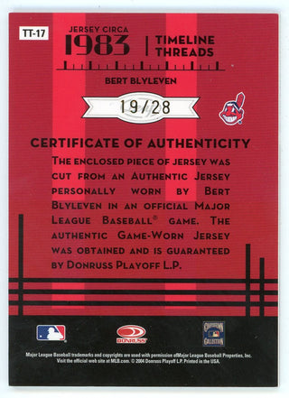 Bert Blyleven 2004 Donruss Timeless Threads Patch Relic #TT-17