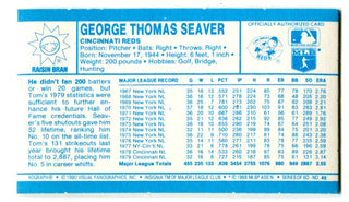 Tom Seaver 1980 Topps Kellogs 3-D Superstars Card