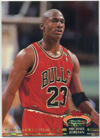 Michael Jordan 1992 - 1993 Topps Stadium Club Members Choice Card #210