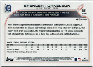 Spencer Torkelson 2022 Topps Chrome Sapphire RC #151