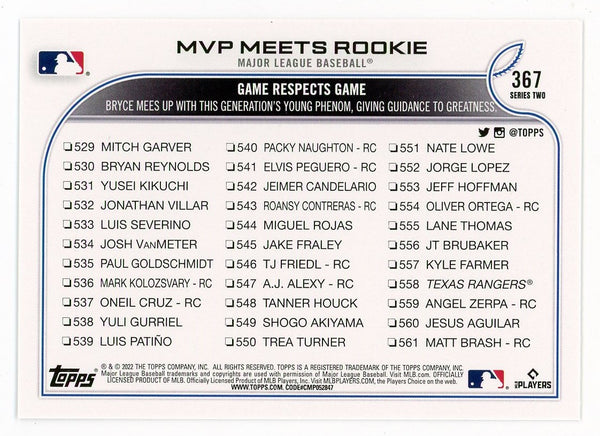 MVP Meets Rookie 2022 Topps Series Two #367 Card