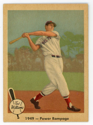Ted Williams 1959 Fleer Baseball Card #38 1949 - Power Rampage