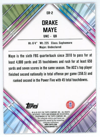 Drake Maye 2023 Topps Bowman Chrome Early Risers #ER-2