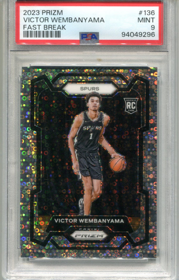 Victor Wembanyama 2023 Prizm #136 Fast Break PSA 9 Card