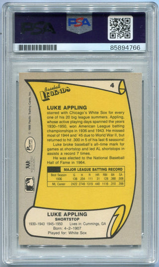 Luke Appling 1988 Pacific Autographed Card #4 PSA/DNA Certified