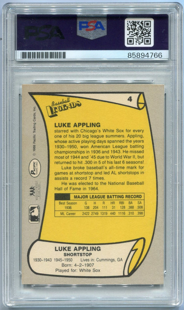 Luke Appling 1988 Pacific Autographed Card #4 PSA/DNA Certified