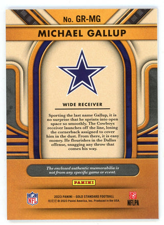 Michael Gallup 2023 Panini Gold Standard Patch Relic #GR-MG