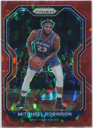 Mitchell Robinson 2020 - 2021 Panini Prizm Red Cracked Ice Prizm Card #170