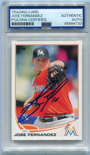 Jose Fernandez 2013 Topps Autographed Card #US13 PSA/DNA Certified