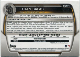 Ethan Salas 2023 Bowman Draft Chrome Refractor Card #BDC-1