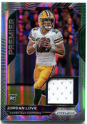 Jordan Love Panini Prizm Premier Patch Rookie Card 2020