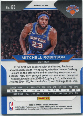 Mitchell Robinson 2020 - 2021 Panini Prizm Red Cracked Ice Prizm Card #170