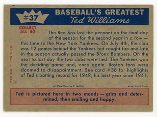 Ted Williams 1959 Fleer Baseball Card #37  1949 - Sox Miss Out Again
