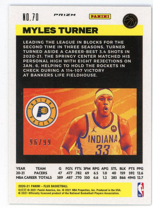 Myles Turner 2020-21 Panini Flux #70