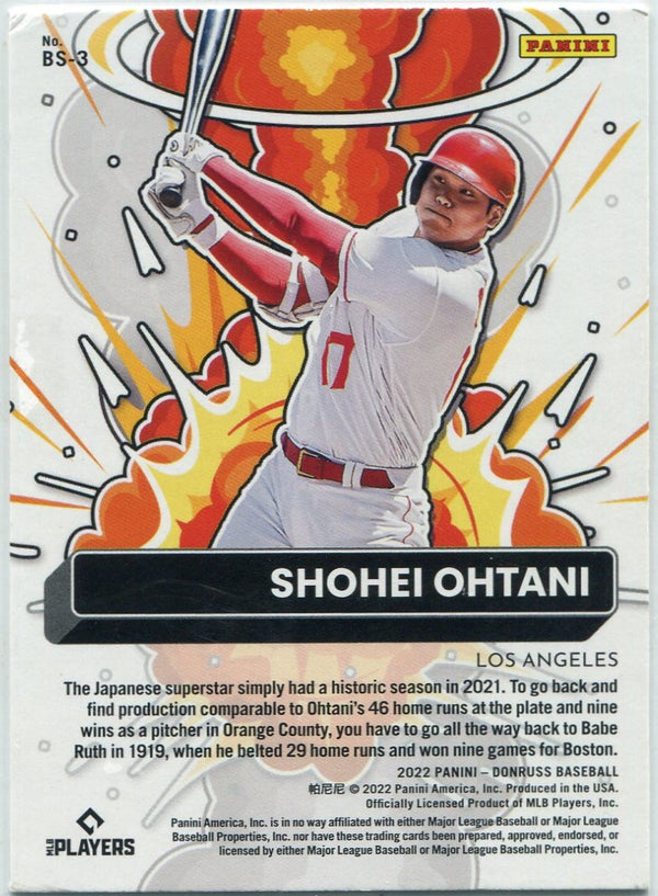 Shohei Ohtani 2022 Panini Donruss Bomb Squad Vector Parallel Card #BS-3