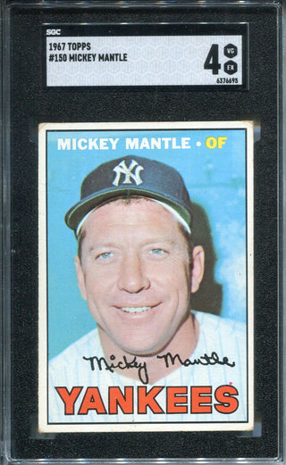 Mickey Mantle 1967 Topps Card #150 SGC 4