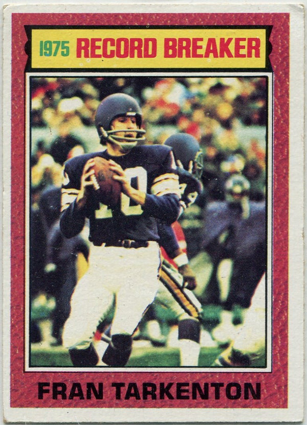 Fran Tarkenton 1976 Topps 1975 Record Breaker Card #7