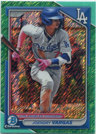 Joendry Vargas 2024 Bowman Chrome Prospects Aqua Shimmer Refractor Card #BCP-89 113/125
