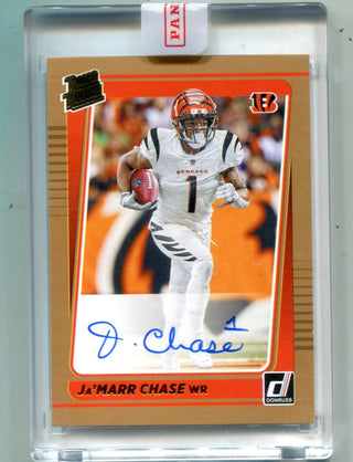 Ja'Marr Chase 2021 Panini Rated Rookie Bronze Autographed Card #262