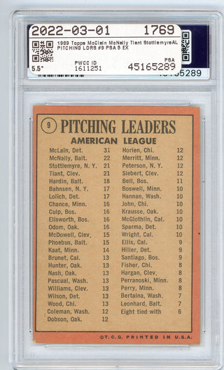 1968 Topps NL Pitching Leaders #9 PSA EX 5