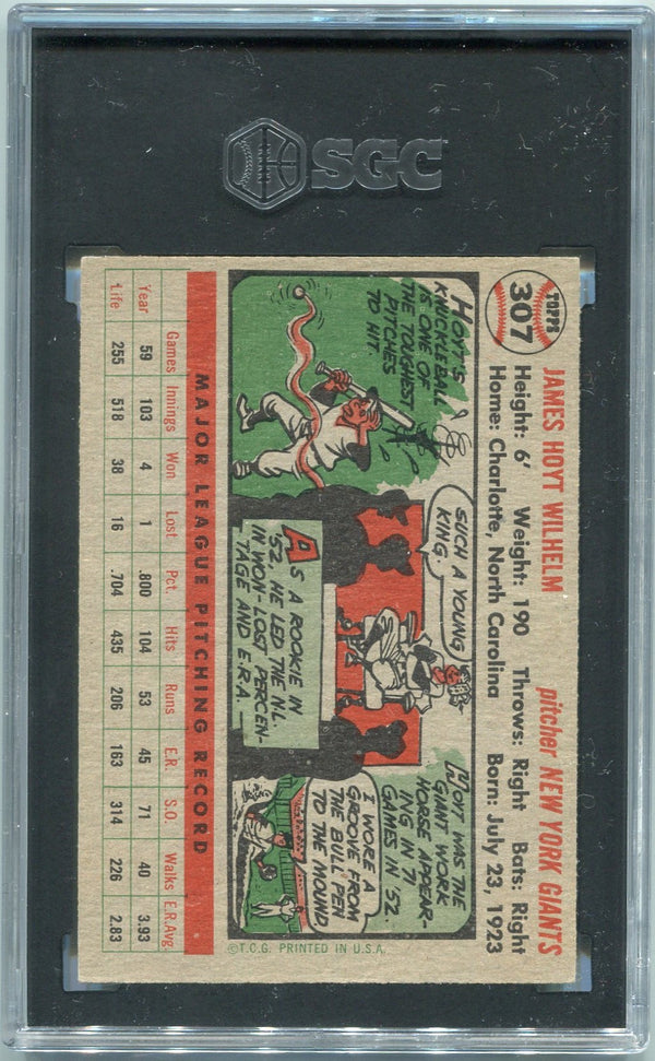 Hoyt Wilhelm 1956 Topps Card #307 SGC 4